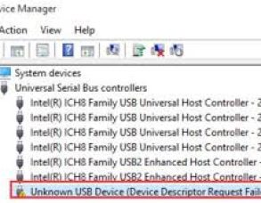 Unknown USB Device (Device Descriptor Request Failed)